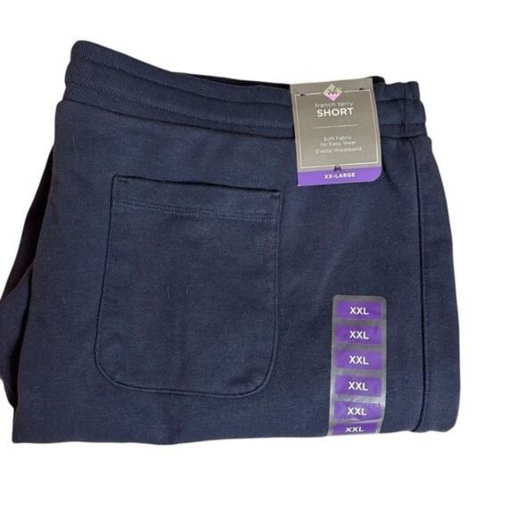 Members Mark French Terry Men's Shorts Size XXL Navy Blue Casual NEW NWT - Picture 7 of 7